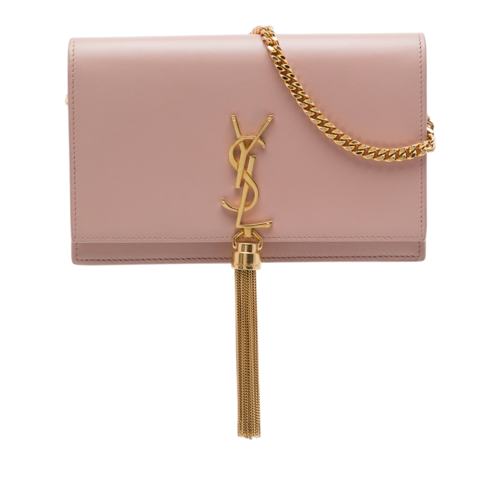 Pre-Loved Saint Laurent Smooth Calfskin Monogram Kate Tassel Wallet on Chain